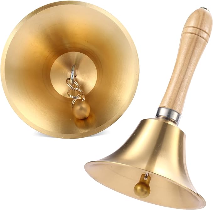 Brass School Bell -8cm(Día)-15cm(H)-Each
