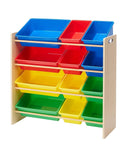 12 Bin Storage Organiser with Wooden Frame