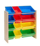 12 Bin Storage Organiser with Wooden Frame