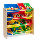 12 Bin Storage Organiser with Wooden Frame
