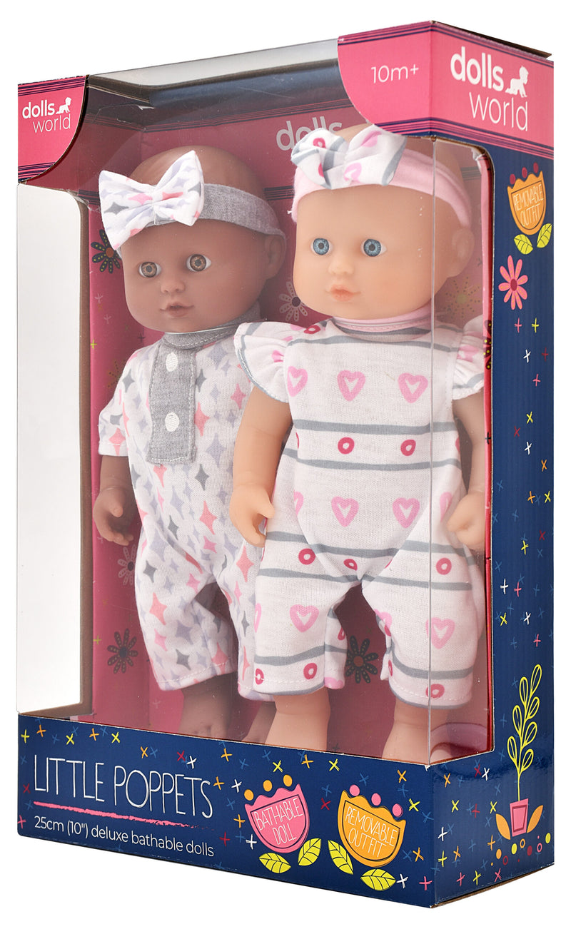 Dollsworld Little Poppets Twin Dolls Set 25cm (10") (7769931120795)