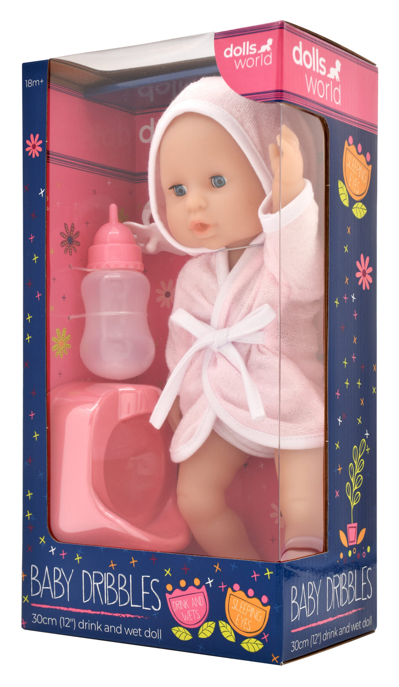 Dollsworld Baby Dribbles Drink and Wet Doll 30cm (12") (7769926926491)