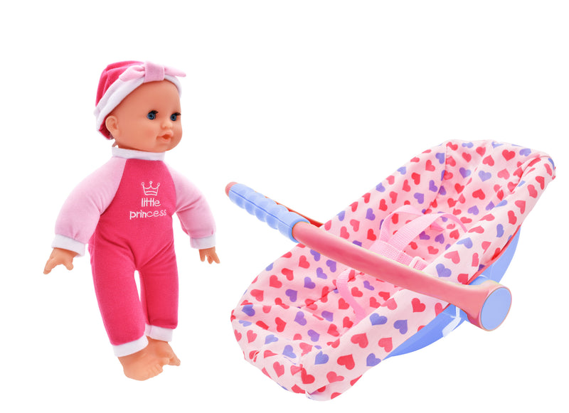 Dollsworld Issabella Sleeping Doll  in Car Seat Carrier 30cm (12") (7769920733339)