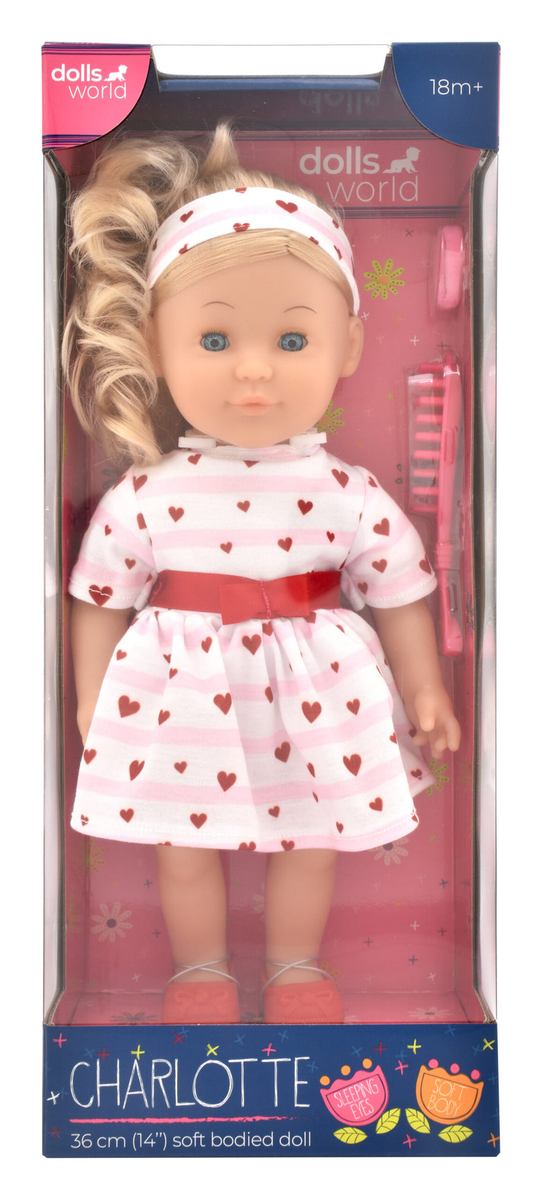 Dollsworld Charlotte Doll With Blonde Side Pony Tail 36cm (14") (7769914671259)