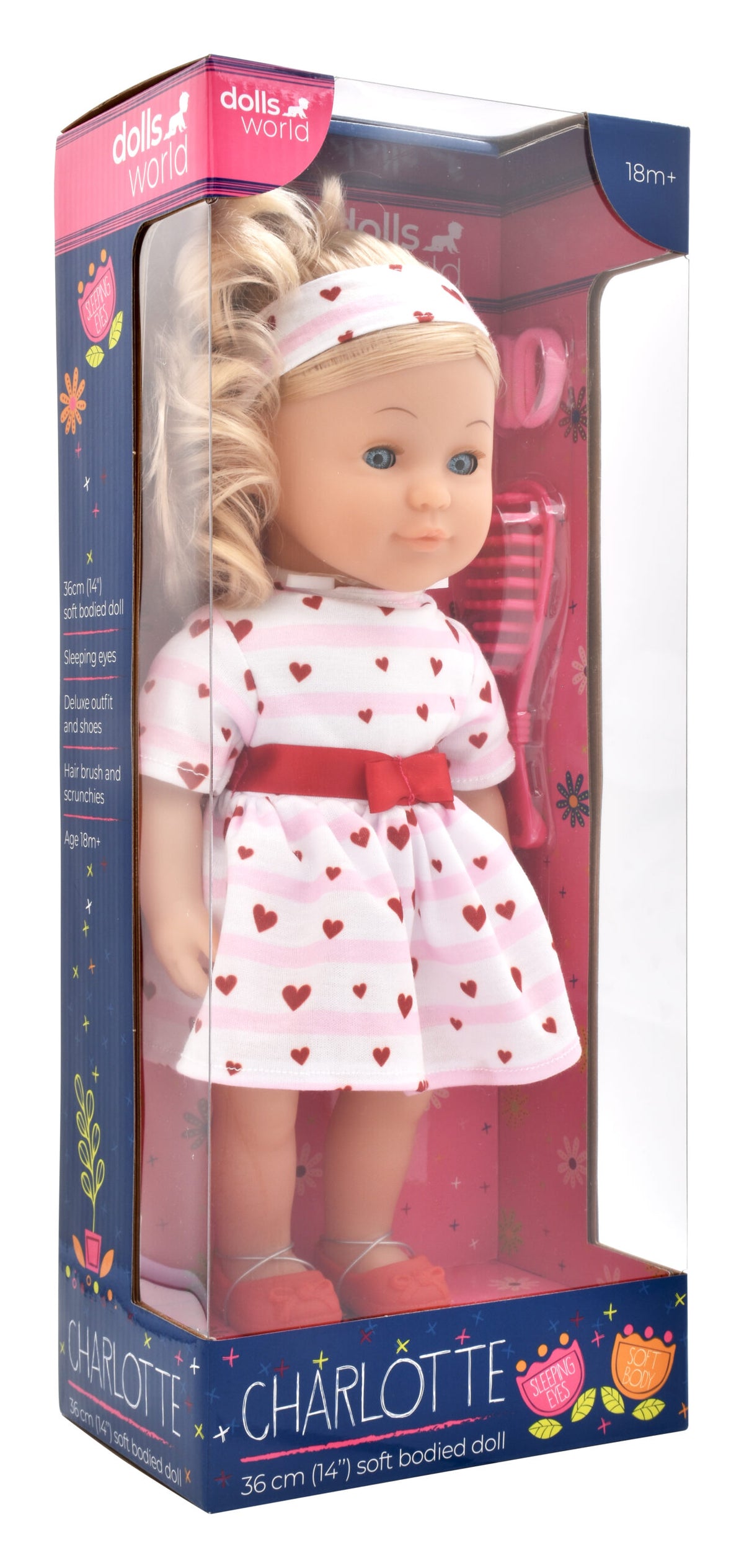 Dollsworld Charlotte Doll With Blonde Side Pony Tail 36cm (14