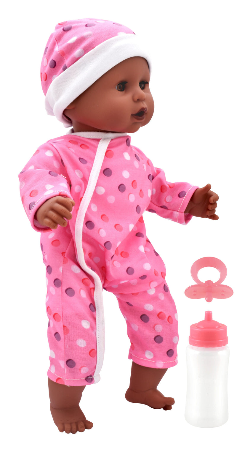 Dollsworld Pink Baby Joy African Girl Doll 38cm (15") with Accessories (7769886261403)