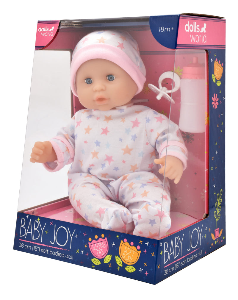 Dollsworld Baby Joy Doll 38cm (15") with Accessories and Star Print Outfit (7769884131483)