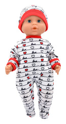 Dollsworld Baby Joy Doll 38cm (15") with Accessories and Heart Print Outfit (7769883771035)