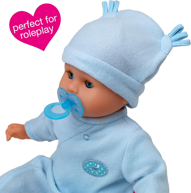 Dollsworld Little Treasure Baby Doll 38cm (15”) Blue Outfit
