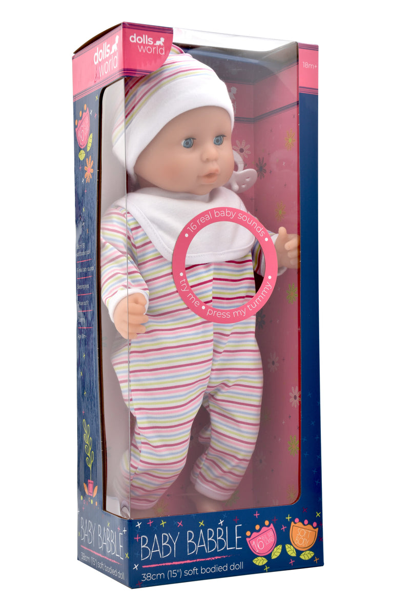 Dollsworld Talking Baby Babble Doll 38cm (15") with Accessories (7769878462619)
