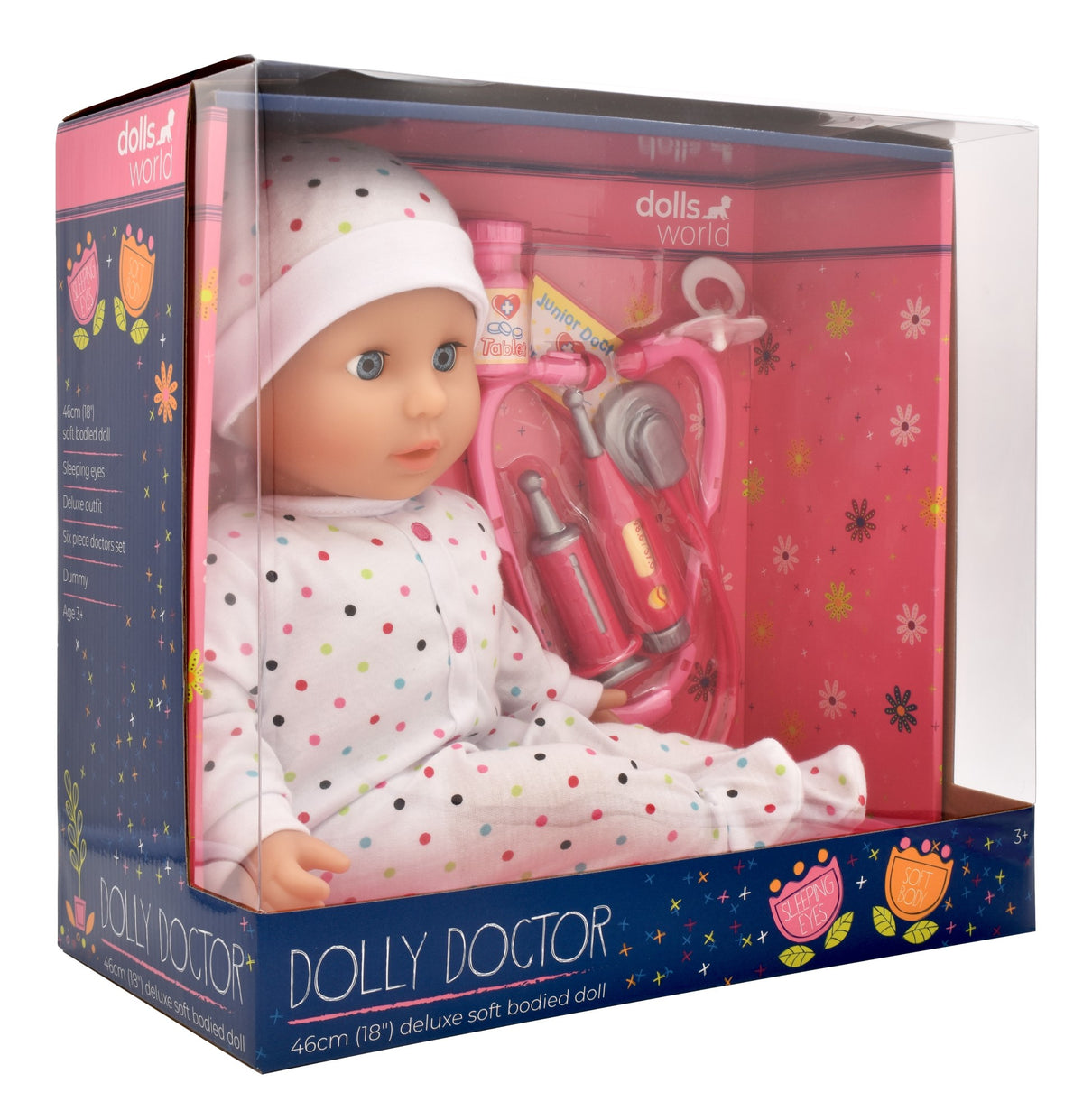 Dollsworld Dolly Doctor Baby Doll Medical Accessories & Dummy 46Cm (18