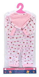 Dollsworld Baby Dolls Clothes - Heart Print Onesie Outfit (7769738969243)