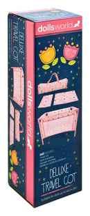 Dollsworld Doll Travel Camp Cot with Quilt, Pillow and Carrier Bag