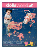 Dollsworld Shopping Trolley With Basket And Doll Seat