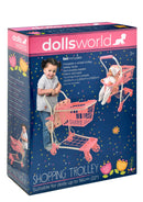 Dollsworld Shopping Trolley With Basket And Doll Seat