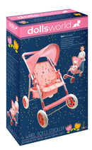 Dollsworld Pink Large Dolls Stroller Pram Flower Print