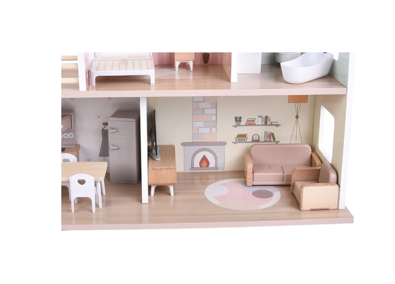 Zookabee 2-Storey Wooden Dollhouse Furnished