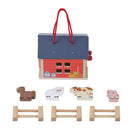 Wooden Farm Animal Barn House Playset