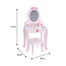 Birch & Bloom Wooden Vanity Table Set with Light | Kids Pretend Play & Roleplay Set