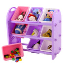 9 Bin Storage Organiser with Heavy Duty Frame - Pastel Colours