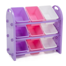 9 Bin Storage Organiser with Heavy Duty Frame - Pastel Colours