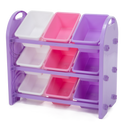 9 Bin Storage Organiser with Heavy Duty Frame - Pastel Colours
