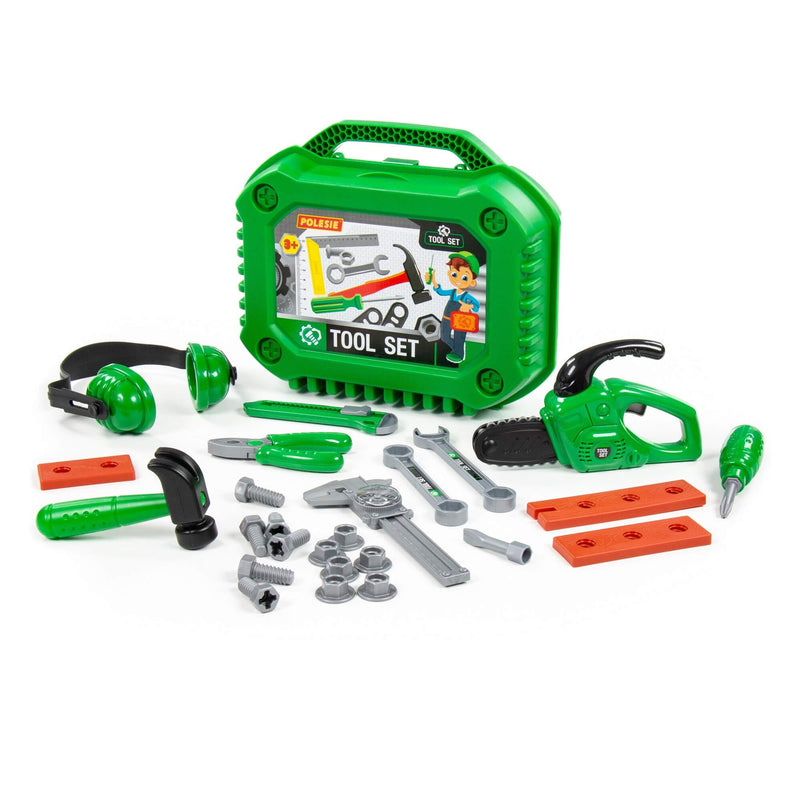 Polesie Green Tool Box with 26pc Tool Set (7714626732187)