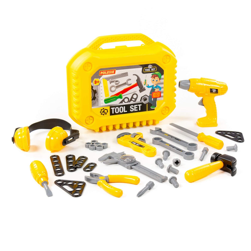 Polesie Yellow Tool Box with 32pc Tool Set (7714633154715)