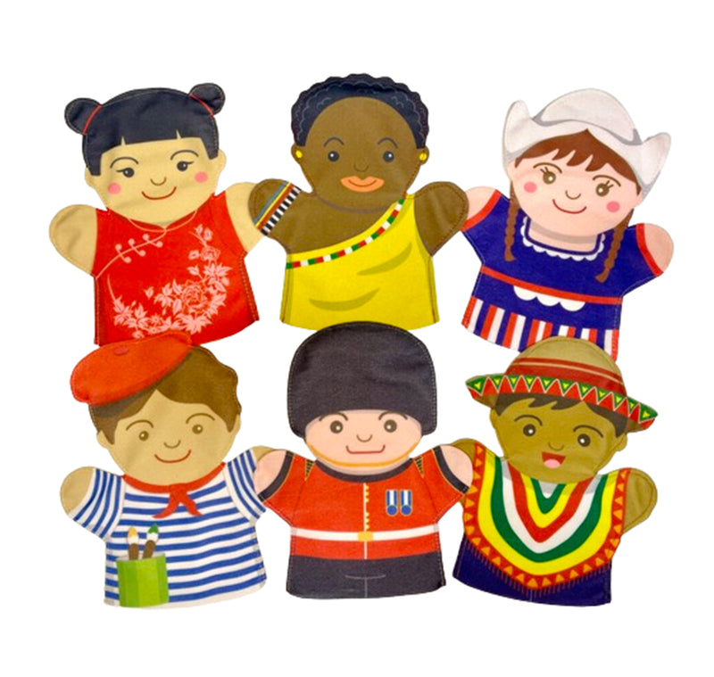 People Of The World Multi - Cultural Hand Puppetset - 6 Piece