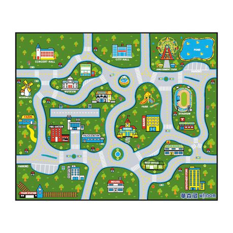 Kids Large Floor Carpet - City Map (2400x2000x3mm) (7713692942491)