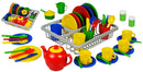 Pretend Play Kids Tea & Dinner Party Set with Drainer Rack - 43 Pieces Boxed