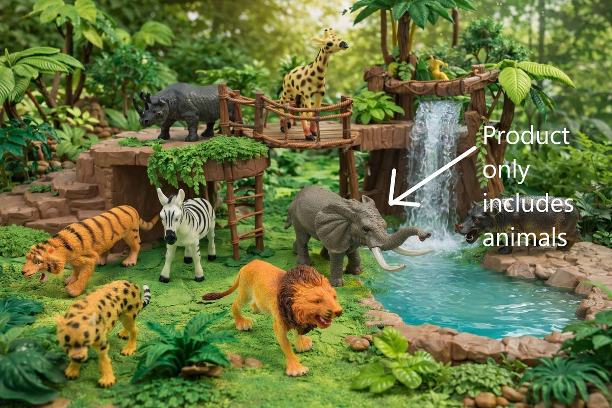 Assorted Jungle Animals in a Set 8 pieces