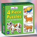 Creative’s 4 Piece Puzzles – Preschool Learning Game (Ages 3+)