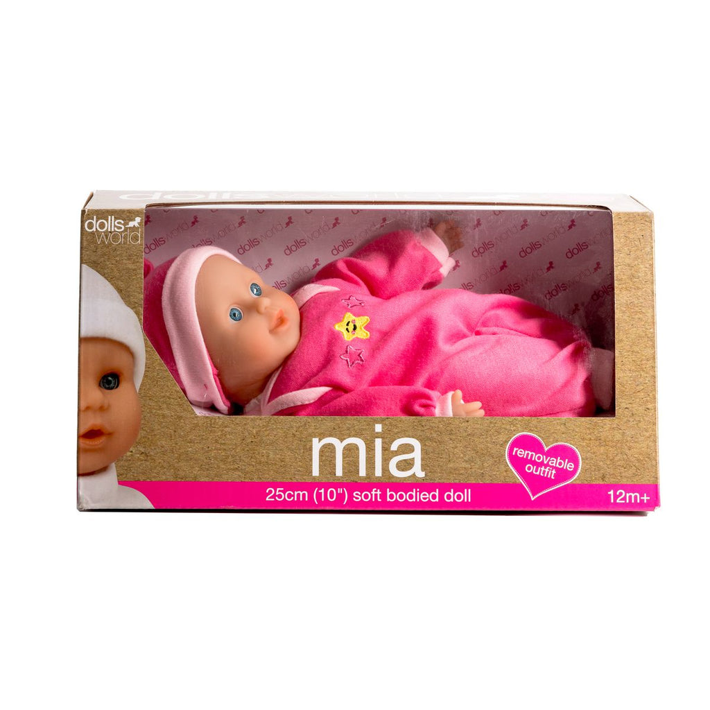 Dollsworld Mia Doll Dark Pink Soft Body With Removable Outfit And Hat