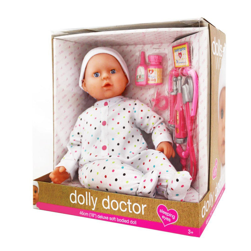 Dollsworld Dolly Doctor Baby Doll Medical Accessories & Dummy 46Cm (18") (6899318259867)