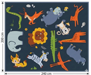 Wild Animals Non-Slip Carpet - 240 x 200cm