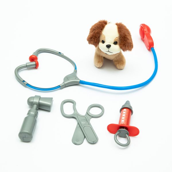 Vet Role Play Costume Set With Dog and Accessories