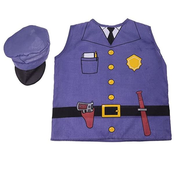 Policeman Role Play Costume with Hat - Vest Design