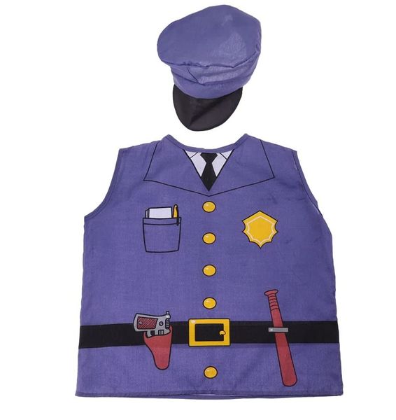 Policeman Role Play Costume with Hat - Vest Design