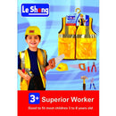 Construction Worker Yellow Role Play Costume With Helmet & Tools