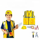 Construction Worker Role Play Costume Set With Tools - Yellow