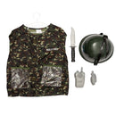 Army Costume With Walkie Talkie, Grenade, Helmet & Dagger