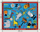 Wild Animals & Names Non-Slip Carpet - 240 x 200cm