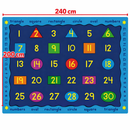 Shapes & Numbers Non-Slip Carpet - 240 x 200cm
