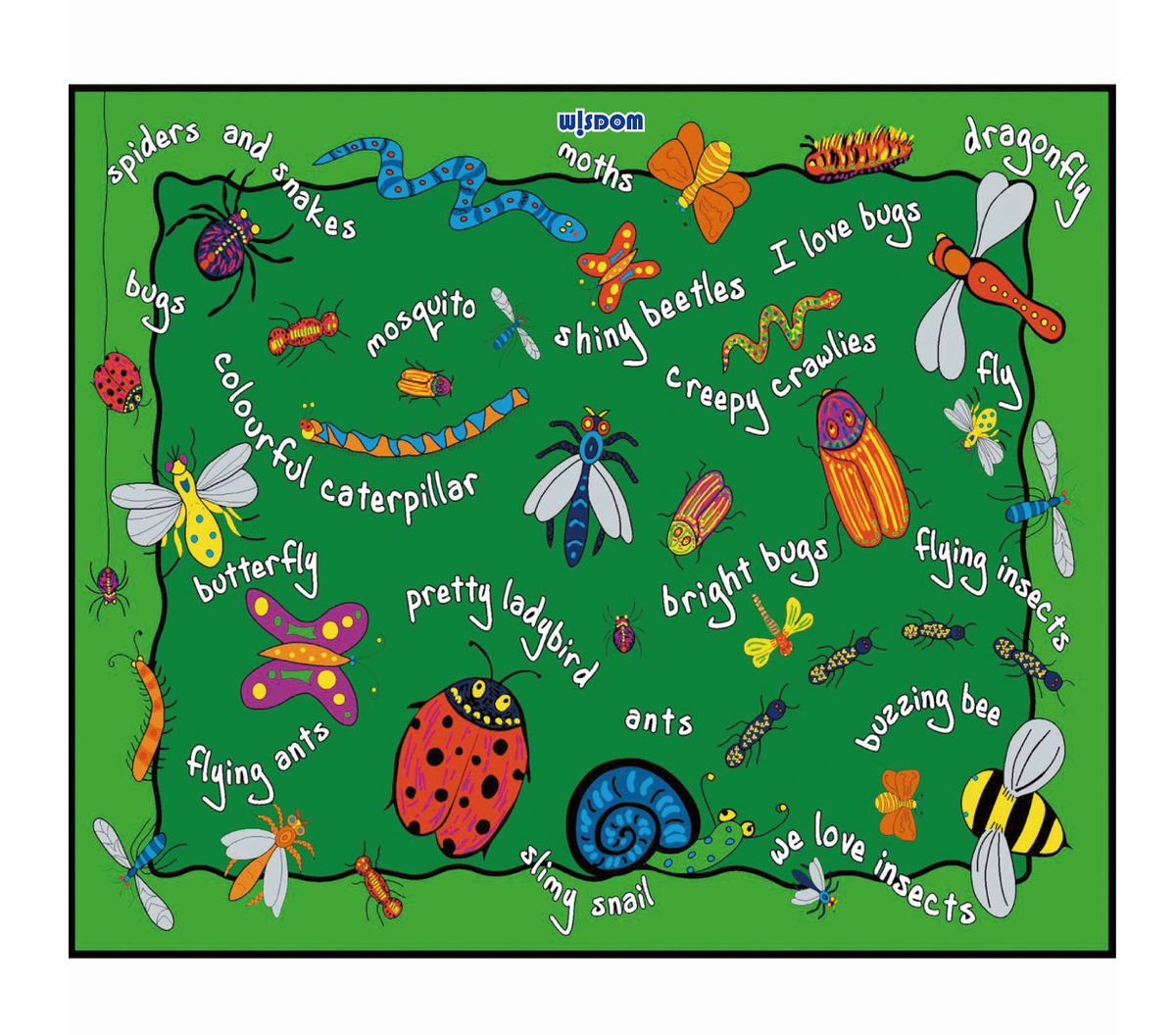 Insects Non-Slip Carpet - 240 x 200cm