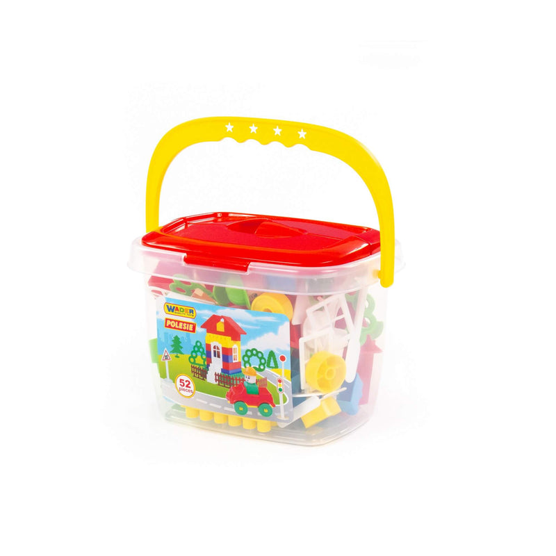 Polesie Building Blocks Set 52pc in Bucket with Accessories (7691519787163)