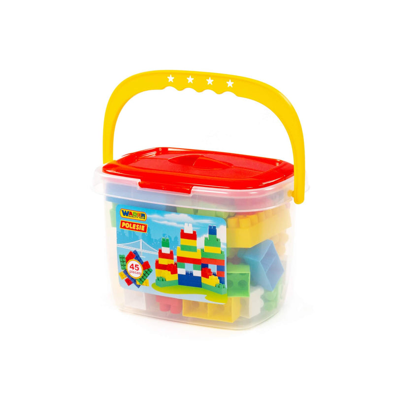 Polesie Building Blocks Set 45 Piece in Bucket (7691521130651)