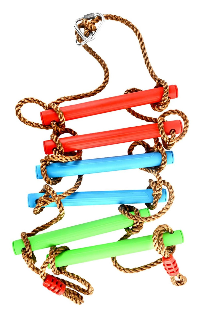 PLAYFREE 6 Step & Swing Climbing Ladder With Metal Hooks