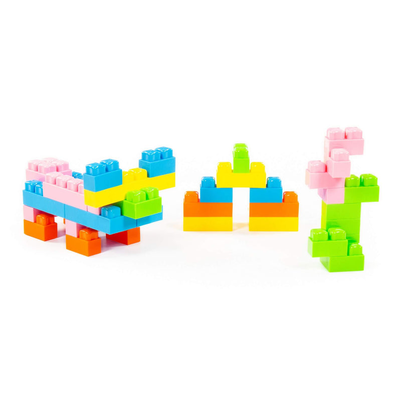 Polesie Construction Building Blocks Set - Pigmy 60pc in Container (7699771523227)