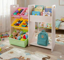 5 Bin Storage Organiser with School Bag Storage and Book Shelves